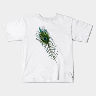 Peacock Feather Print Kids T-Shirt